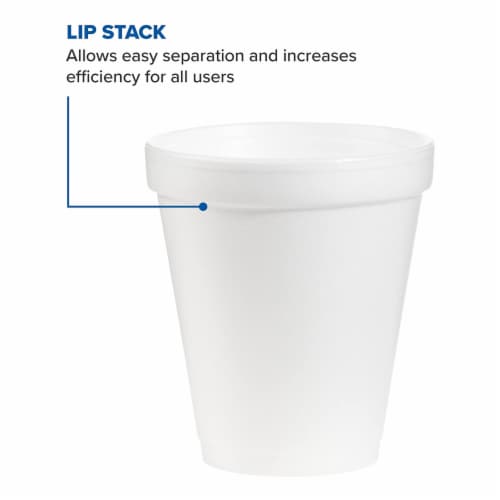 Dart Disposable Insulated Drinking Cup White Styrofoam 6 oz. 25 Ct 6J6 Perspective: left