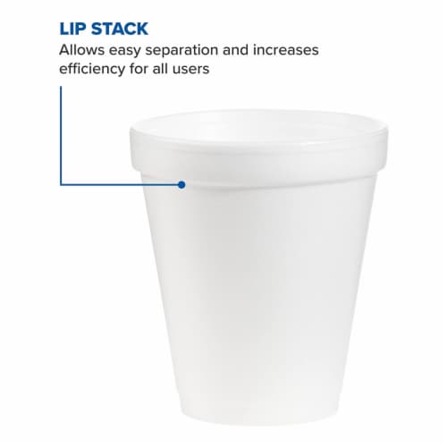 Dart Foam Drink Cups, 16 oz, White, 20/Bag, 25 Bags/Carton