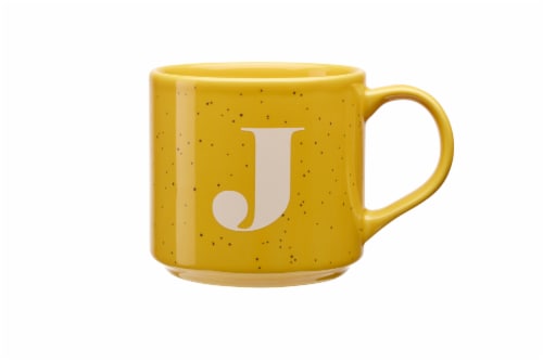 Clay Art Monogram Mug - Yellow Perspective: left