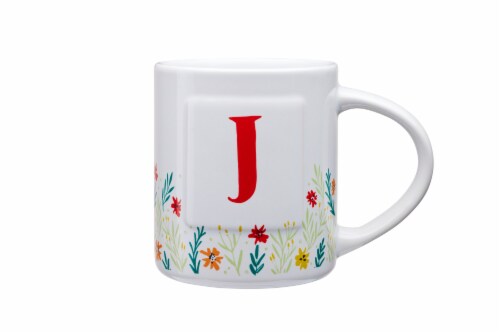 Clay Art Monogram Floral Mug Perspective: left