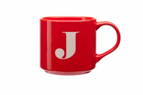 Clay Art Monogram Mug Red Perspective: left