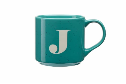 Clay Art Monogram Mug Teal Perspective: left