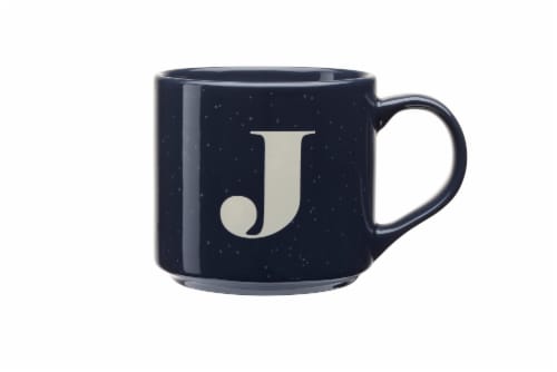 Clay Art Monogram Mug Navy Perspective: left