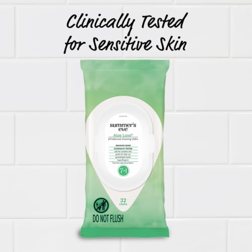Summer's Eve Aloe Love Feminine Wipe Perspective: left