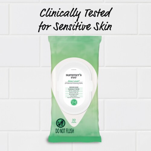 Summer's Eve Aloe Love Feminine Wipe Perspective: left