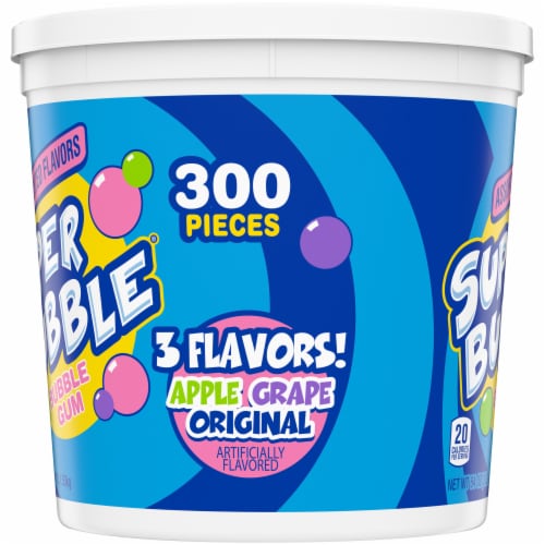 Super Bubble Apple Grape & Original Bubble Gum 300 Count Perspective: left