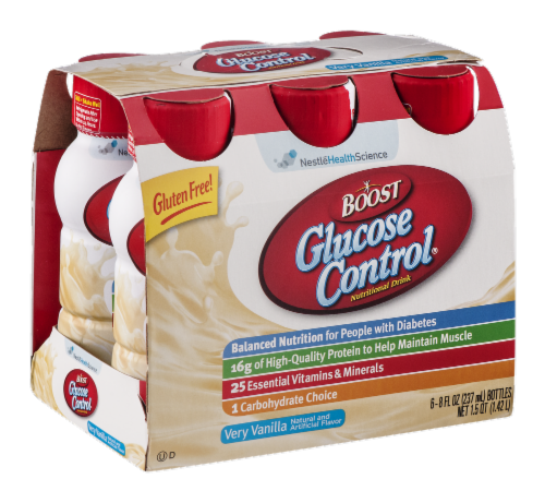 Boost Glucose Control Very Vanilla Nutritional Drinks Perspective: left