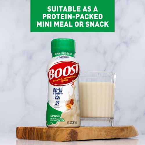 BOOST High Protein Ready to Drink Caramel Protein Shake Multipack Perspective: left