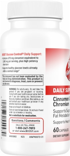 Boost® Glucose Control Daily Support Cinnamon & Chromium Capsules Perspective: left
