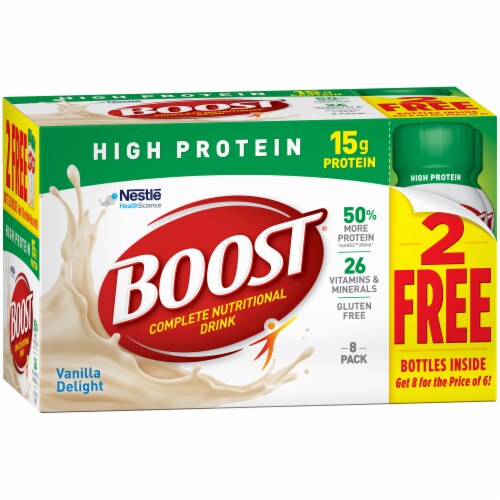 Boost High Protein Vanilla Delight Nutritional Drink Perspective: left