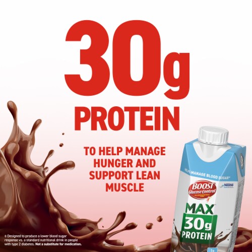 BOOST Glucose Control Max Ready to Drink Chocolate Protein Shake Multipack Perspective: left