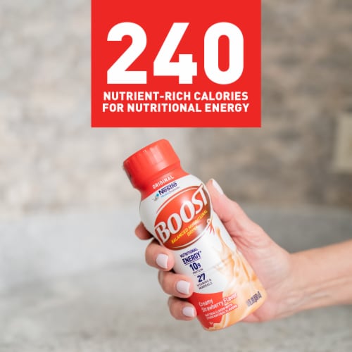 Boost® Original Creamy Strawberry Balanced Nutritional Drinks Perspective: left
