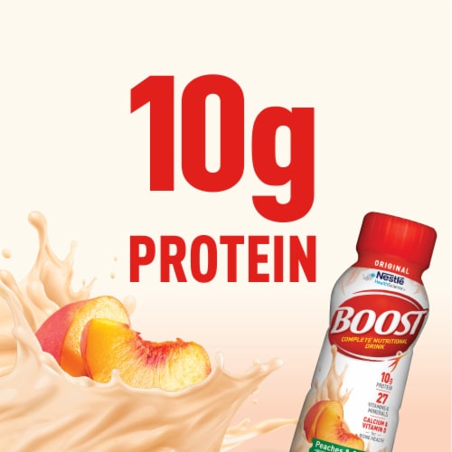 Boost® Original Peaches & Creme Complete Nutritional Drinks Perspective: left