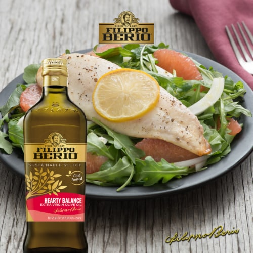 Filippo Berio Sustainable Select Extra Virgin Hearty Balance Olive Oil 25.3 fl oz Perspective: left