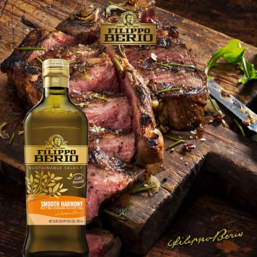 Filippo Berio Sustainable Select Extra Virgin Smooth Harmony Olive Oil 25.3 fl oz Perspective: left