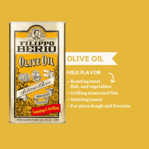 Filippo Berio Olive Oil Tin Perspective: left