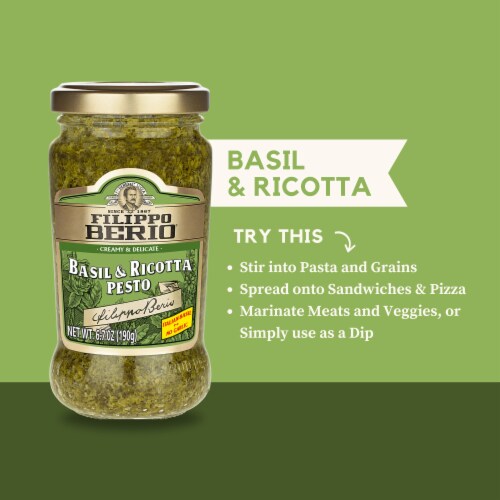 Filippo Berio Basil & Ricotta Pesto Perspective: left