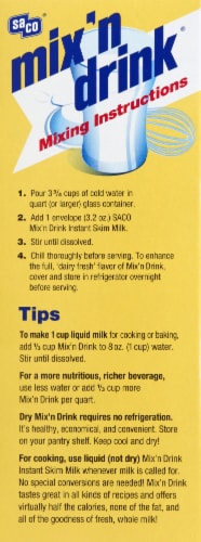 Saco Mix'n Drink Fat Free Skim Milk Perspective: left