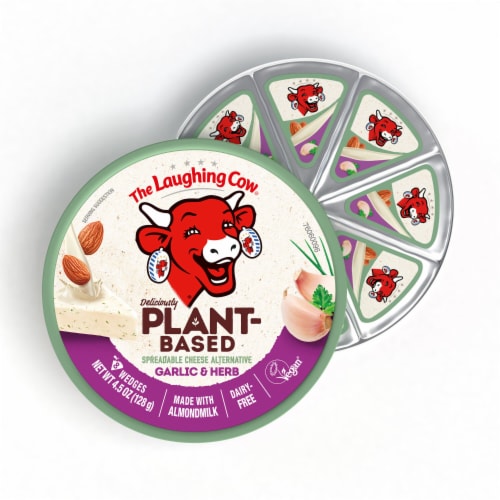The Laughing Cow Plant-Based Garlic & Herb Perspective: left