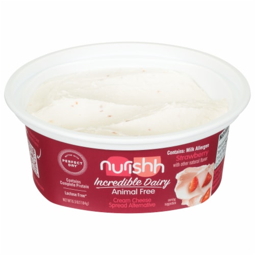 Nurishh Incredible Dairy Strawberry Animal Free Cream Cheese Spread Perspective: left