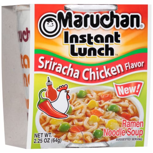 Maruchan Instant Lunch Sriracha Chicken Flavor Ramen Noodle Soup Perspective: left