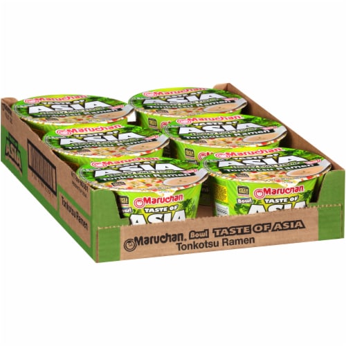 Maruchan Taste of Asia Hearty Pork Flavor Tonkotsu Ramen Noodle Soup Bowl Perspective: left