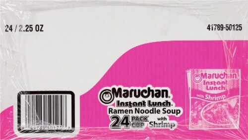 Maruchan Instant Lunch With Shrimp Ramen Noodles with Vegetables 24 Count Perspective: left