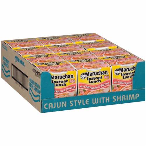 Maruchan® Instant Lunch™ Chili Piquin & Shrimp Flavor Ramen Noodle Soup Perspective: left