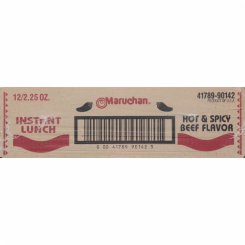 Maruchan Instant Lunch Hot & Spicy Beef Ramen Noodle Soup Perspective: left