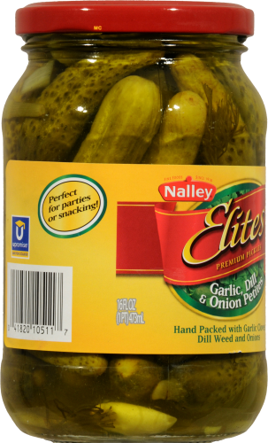 Nalley Elites Garlic Dill & Onion Petite Pickles Perspective: left