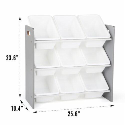 Humble Crew Inspire Grey Toy Organizer with Shelf and 9 Storage