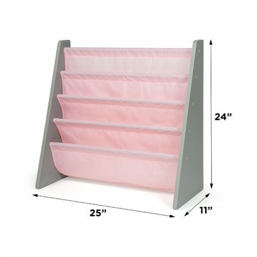 Humble Crew Kids Sophie Bookshelf 4 Tier Book Organizer - Pink Perspective: left
