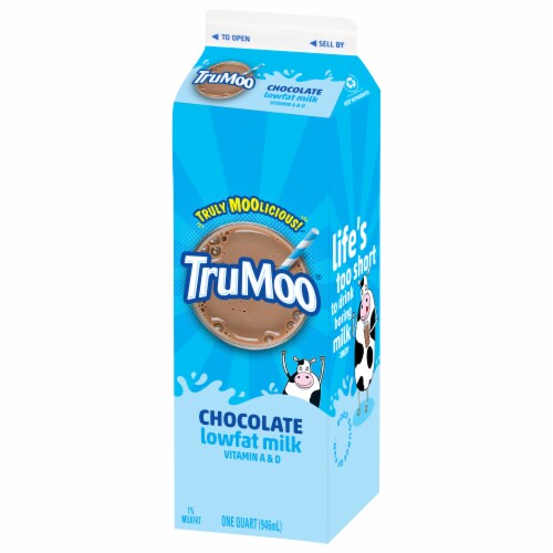 TruMoo 1% Lowfat Chocolate Milk Perspective: left