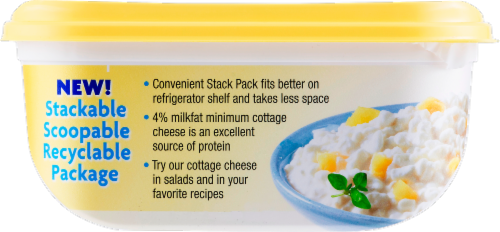 Dean's Small Curd 4% Milkfat Cottage Cheese with Pineapple Perspective: left