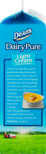 Dean's Dairy Pure Ultra-Pasteurized Light Cream Perspective: left