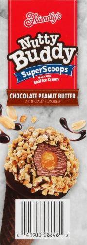 Nutty Buddy Super Scoops Chocolate Peanut Butter Ice Cream Cones 4 Count Perspective: left
