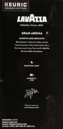 LavAzza Gran Aroma Light Roast K-Cup Coffee Pods Perspective: left