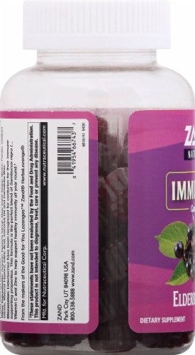 Zand Elderberry Zinc Immune Support Dietary Supplement Gummies Perspective: left