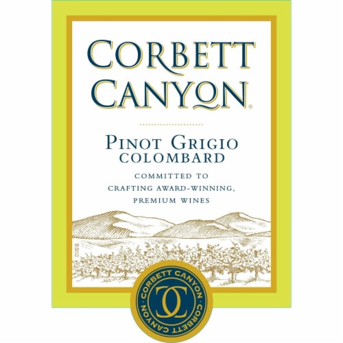 Corbett Canyon Pinot Grigio Blend California White Wine Perspective: left