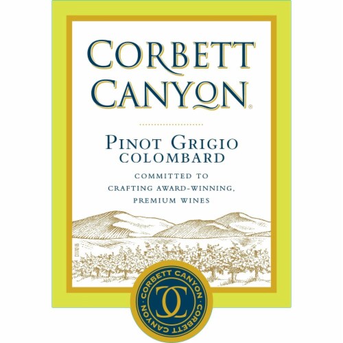 Corbett Canyon Pinot Grigio Blend California White Wine Perspective: left