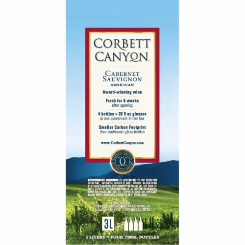 Corbett Canyon Cabernet Sauvignon Chile Red Wine Box Perspective: left