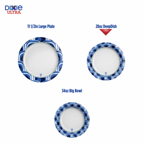 Dixie Ultra Deep Dish Disposable Paper Plates, Multicolor, 28 Ounce, 40  Count 