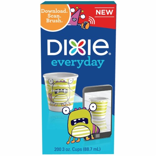 Dixie Everyday Disposable Printed Paper Bath Cups Perspective: left