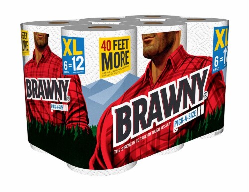 Brawny Pick-A-Size XL Roll Paper Towels Perspective: left
