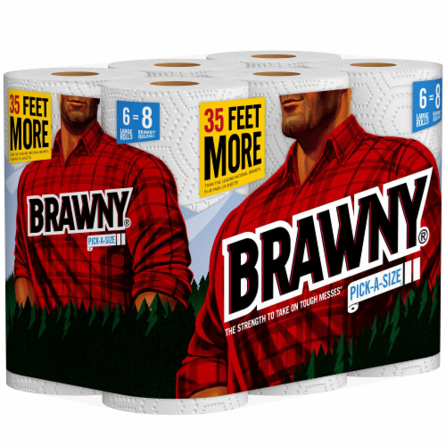 Brawny Pick-A-Size Large Roll Paper Towels Perspective: left