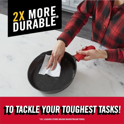 Brawny® Tear-A-Square® 3 Sheet Sizes Paper Towel Double Rolls Perspective: left