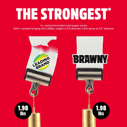 Brawny® Tear-A-Square® 3-Ply Paper Towel Triple Rolls Perspective: left