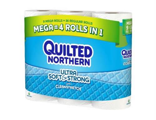 Quilted Northern Toilet Paper Bath Tissue Perspective: left