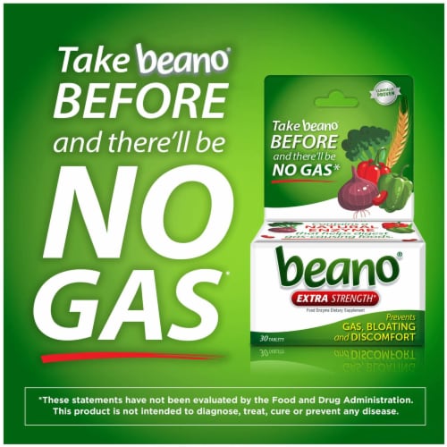 Beano Extra Strength Gas Prevention & Digestive Enzyme Supplement Perspective: left