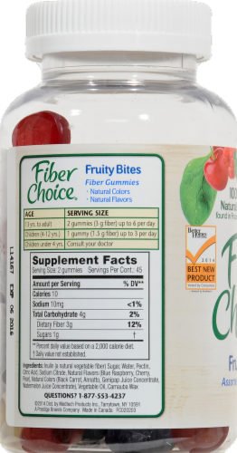 Fiber Choice Fruity Gummies Bites Perspective: left